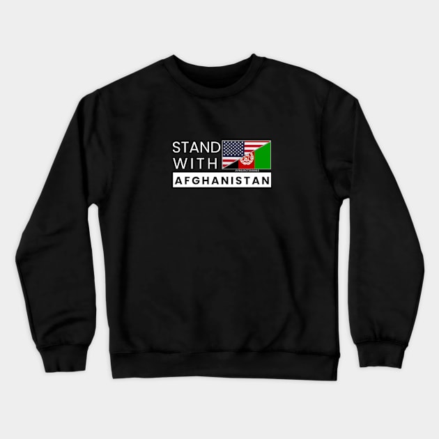 Stand with Afghanistan (dark background) Crewneck Sweatshirt by Pro Exodus Relief 